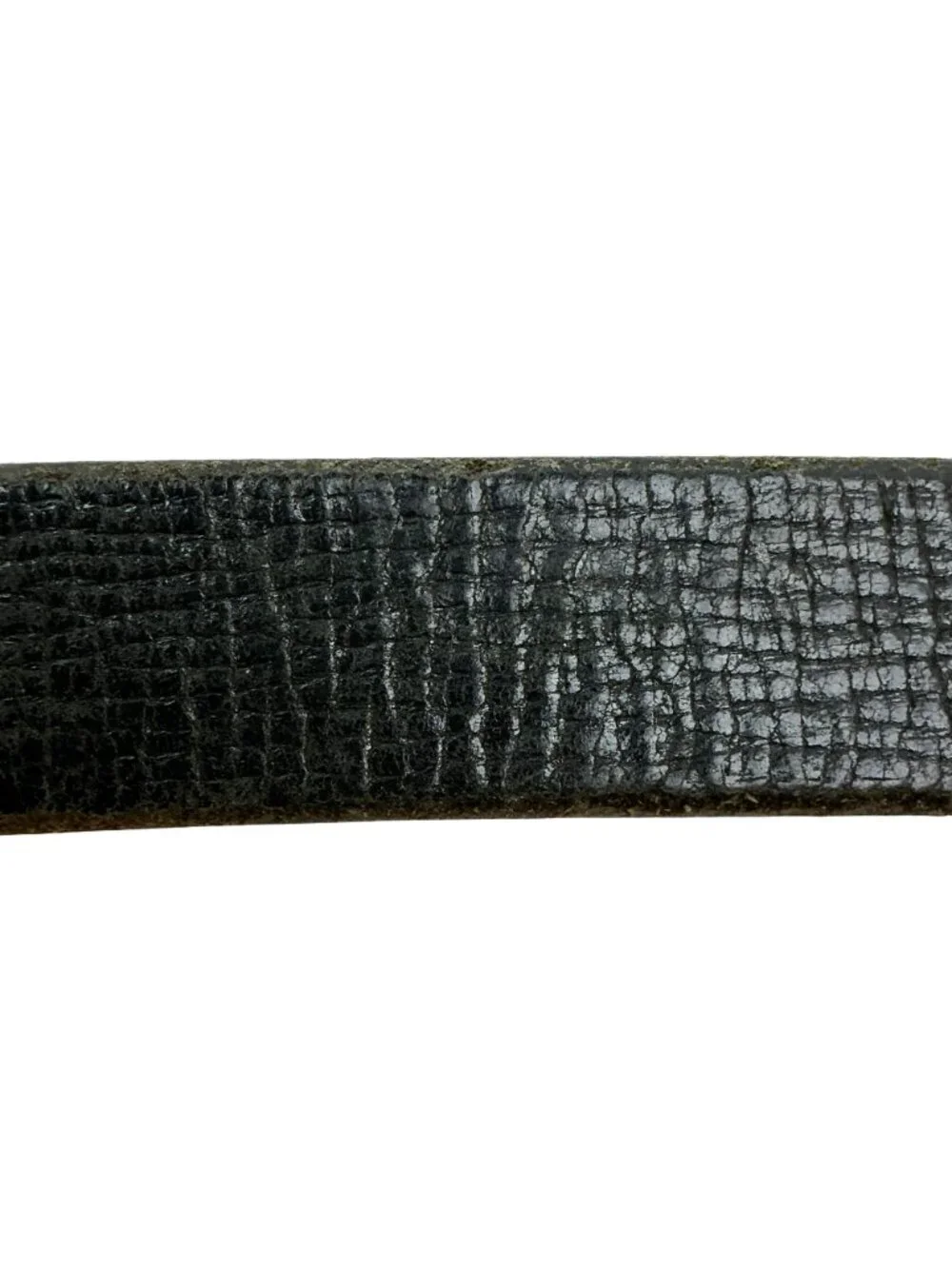 Unbranded Super Flexible Leather Belt With Heavy-Duty Silver-Tone Buckle - Textu